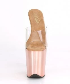 Pleaser Direct Flamingo 801 Rose Gold Chrome Platforms By Pleaser Shoes