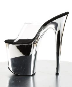 Pleaser Direct Larger Size Shoes Flamingo 801 Chrome Base Platforms