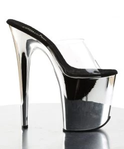 Pleaser Direct Larger Size Shoes Flamingo 801 Chrome Base Platforms