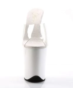 Pleaser Direct Flamingo 801 White And Clear Platforms