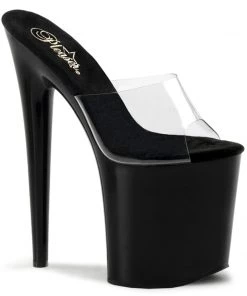 Pleaser Direct Flamingo 801 Black And Clear Platforms