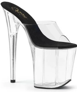 Pleaser Direct Flamingo 801 Black And Clear Platforms
