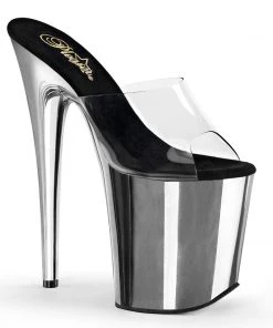 Pleaser Direct Larger Size Shoes Flamingo 801 Chrome Base Platforms