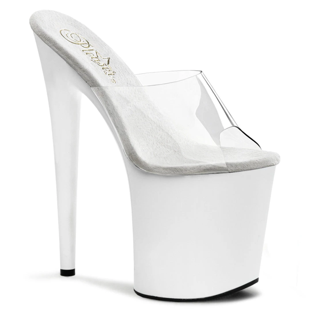 Pleaser Direct Flamingo 801 White And Clear Platforms 1 Pleaser Direct Flamingo 801 White And Clear Platforms