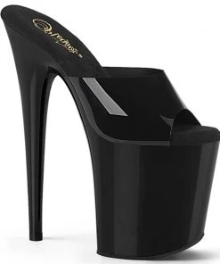 Pleaser Direct Flamingo 801N Black Platform Heels