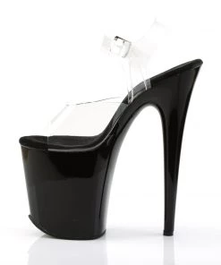 Pleaser Direct Flamingo 808 Black And Clear Platforms
