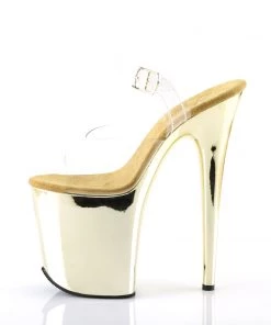 Pleaser Direct Flamingo 808 Gold Chrome Vegan Platforms Larger Size Shoes 7 Pleaser Direct Flamingo 808 Gold Chrome Vegan Platforms Larger Size Shoes