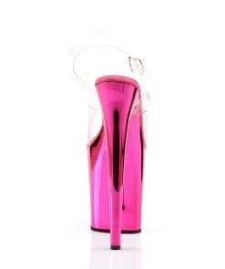 Pleaser Direct Flamingo 808 Hot Pink Chrome Platforms
