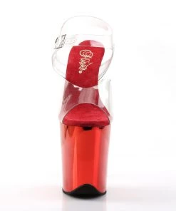Pleaser Direct Flamingo 808 Red Chrome Platforms