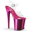 Pleaser Direct Flamingo 808 Hot Pink Chrome Platforms