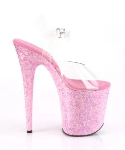 Pleaser Direct Platform Shoes Flamingo 808CF Pink Confetti Platform Heels