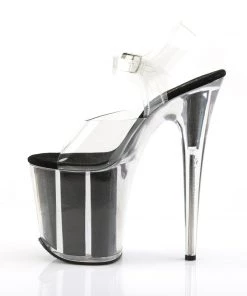 Pleaser Direct Larger Size Shoes Flamingo 808G Black Glitter Peep Toe Platforms 7 Pleaser Direct Larger Size Shoes Flamingo 808G Black Glitter Peep Toe Platforms