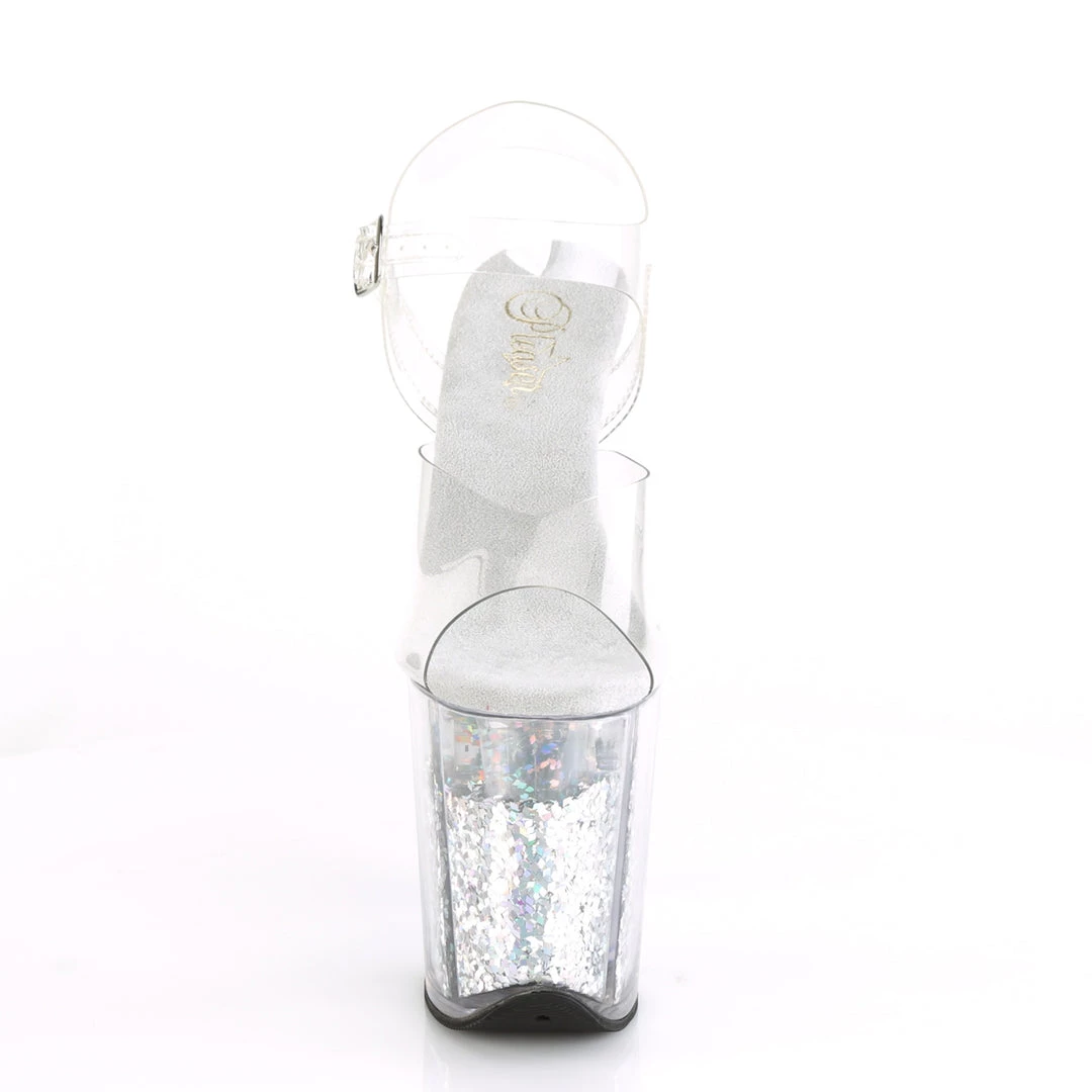 Pleaser Direct Flamingo 808GF Silver Multi Glitter Platforms 2 Pleaser Direct Flamingo 808GF Silver Multi Glitter Platforms