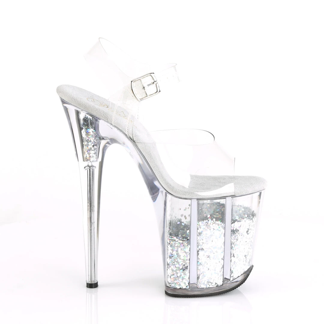 Pleaser Direct Flamingo 808GF Silver Multi Glitter Platforms 5 Pleaser Direct Flamingo 808GF Silver Multi Glitter Platforms