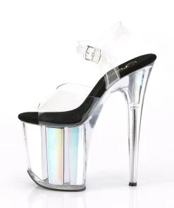 Pleaser Direct Flamingo 808HGI Silver Holographic Platforms