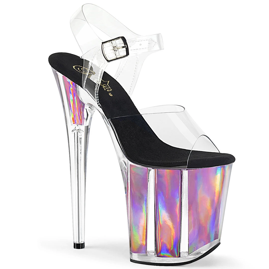 Pleaser Direct Flamingo 808HGI Pink Holographic Platforms Platform Shoes 1 Pleaser Direct Flamingo 808HGI Pink Holographic Platforms Platform Shoes