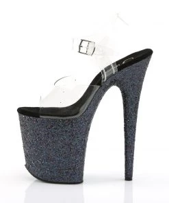 Pleaser Direct Flamingo 808LG Black Glitter Platforms 7 Pleaser Direct Flamingo 808LG Black Glitter Platforms
