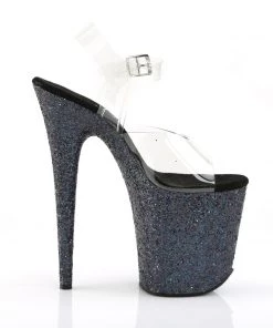 Pleaser Direct Flamingo 808LG Black Glitter Platforms 9 Pleaser Direct Flamingo 808LG Black Glitter Platforms