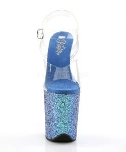 Pleaser Direct Flamingo 808LG Blue Glitter Platforms