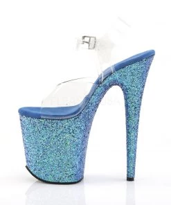 Pleaser Direct Flamingo 808LG Blue Glitter Platforms 7 Pleaser Direct Flamingo 808LG Blue Glitter Platforms