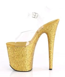 Pleaser Direct Flamingo 808LG Gold Glitter Platforms Glitter Shoes 7 Pleaser Direct Flamingo 808LG Gold Glitter Platforms Glitter Shoes