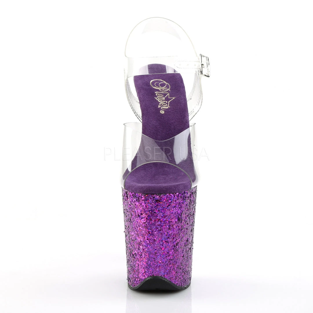 Pleaser Direct Flamingo 808LG Purple Glitter Platforms Glitter Shoes 2 Pleaser Direct Flamingo 808LG Purple Glitter Platforms Glitter Shoes
