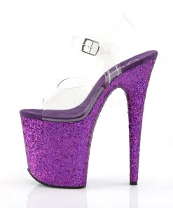 Pleaser Direct Flamingo 808LG Purple Glitter Platforms Glitter Shoes 7 Pleaser Direct Flamingo 808LG Purple Glitter Platforms Glitter Shoes