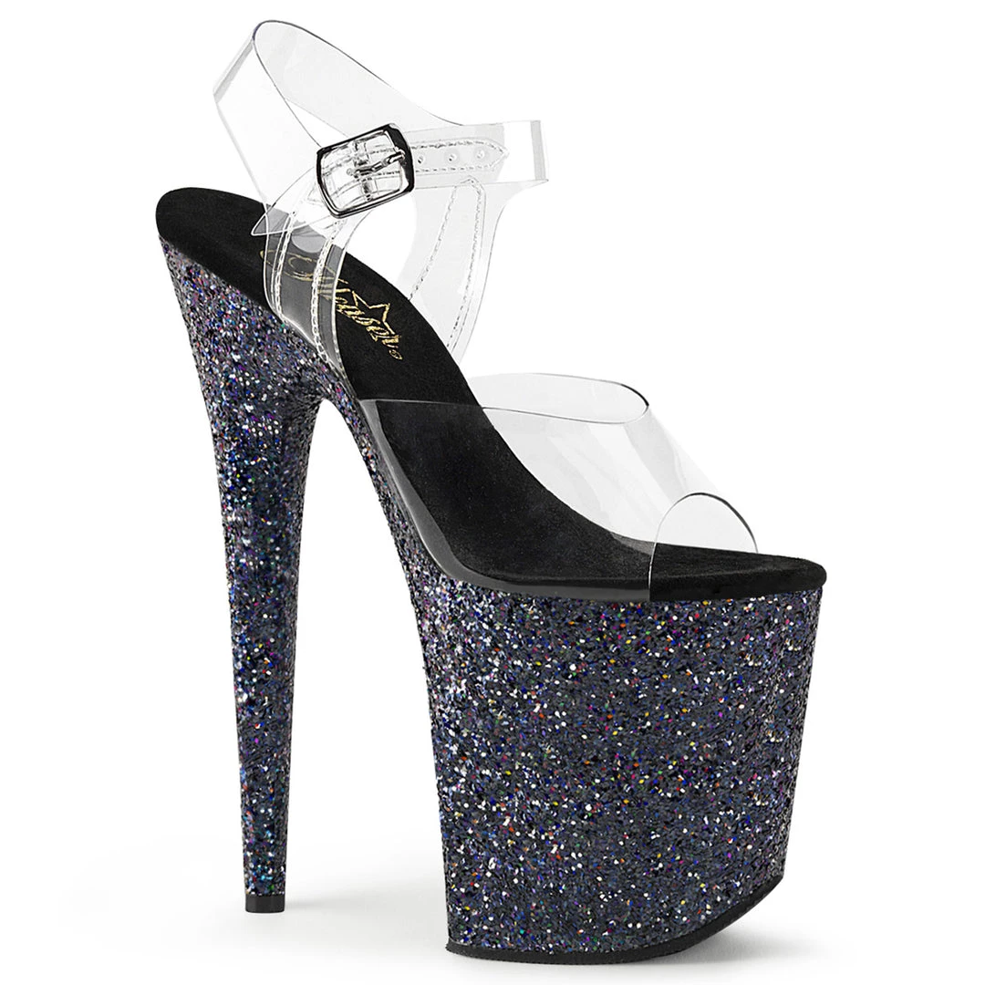 Pleaser Direct Flamingo 808LG Black Glitter Platforms 1 Pleaser Direct Flamingo 808LG Black Glitter Platforms