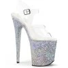 Pleaser Direct Flamingo 808LG Silver Glitter Platforms Glitter Shoes