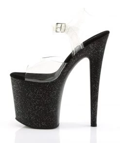 Pleaser Direct Larger Size Shoes Flamingo 808MG Black Glitter Platforms 7 Pleaser Direct Larger Size Shoes Flamingo 808MG Black Glitter Platforms