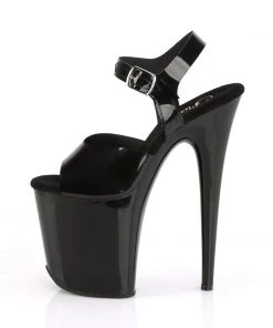Pleaser Direct Flamingo 808 Black TPU Vegan Platform Heels