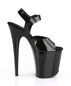 Pleaser Direct Flamingo 808 Black TPU Vegan Platform Heels