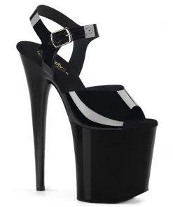 Pleaser Direct Flamingo 808 Black TPU Vegan Platform Heels