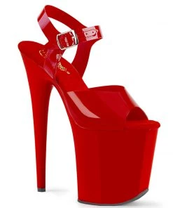 Pleaser Direct Flamingo 808N Red TPU Vegan Platforms