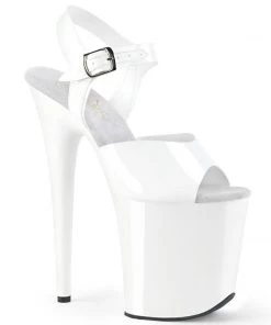 Pleaser Direct Flamingo 808N White TPU Vegan Platforms