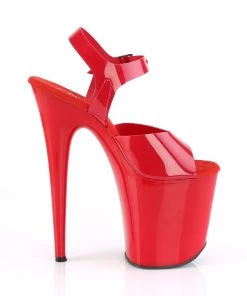 Pleaser Direct Flamingo 808N Red TPU Vegan Platforms