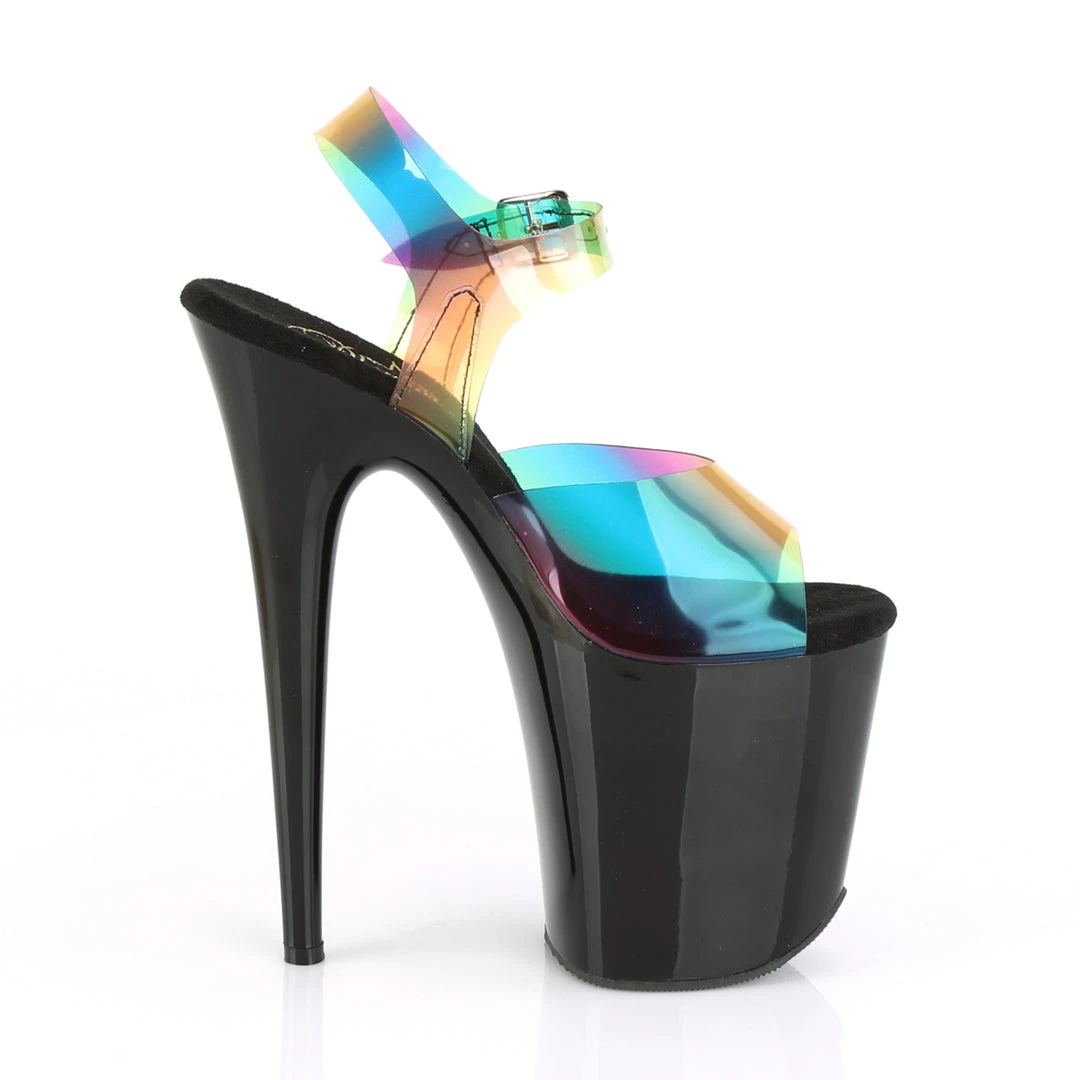 Pleaser Direct Flamingo 808RB Rainbow And Black Patent Platform Heels 5 Pleaser Direct Flamingo 808RB Rainbow And Black Patent Platform Heels