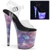 Pleaser Direct Platform Shoes Flamingo 808REFL Galaxy Platforms
