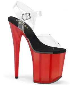Pleaser Direct Flamingo 808T Black And Red Platforms