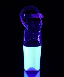 Pleaser Direct Platform Shoes Flamingo 808UV Neon White Platforms