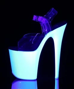 Pleaser Direct Platform Shoes Flamingo 808UV Neon White Platforms 7 Pleaser Direct Platform Shoes Flamingo 808UV Neon White Platforms