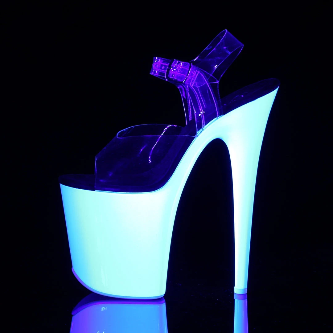 Pleaser Direct Platform Shoes Flamingo 808UV Neon White Platforms 3 Pleaser Direct Platform Shoes Flamingo 808UV Neon White Platforms