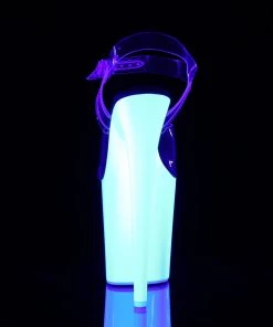 Pleaser Direct Platform Shoes Flamingo 808UV Neon White Platforms 8 Pleaser Direct Platform Shoes Flamingo 808UV Neon White Platforms