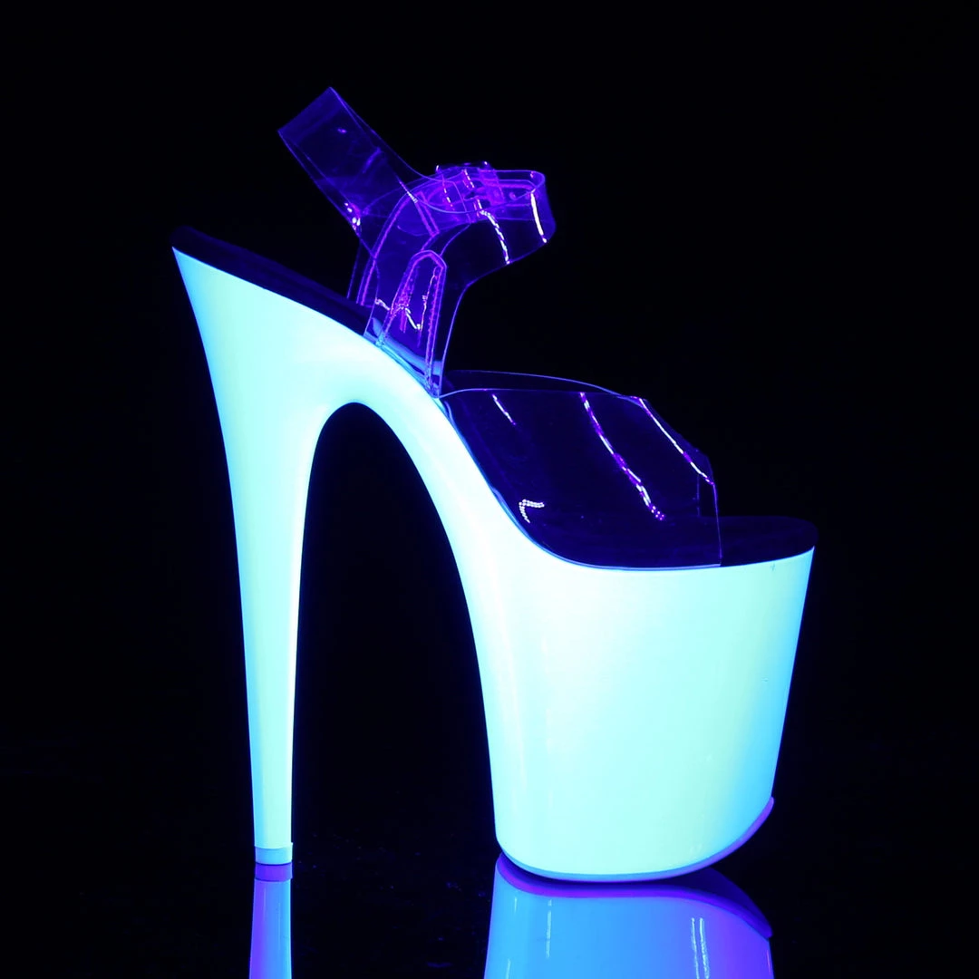 Pleaser Direct Platform Shoes Flamingo 808UV Neon White Platforms 5 Pleaser Direct Platform Shoes Flamingo 808UV Neon White Platforms