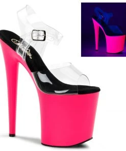 Pleaser Direct Flamingo 808UV Neon Pink Platforms