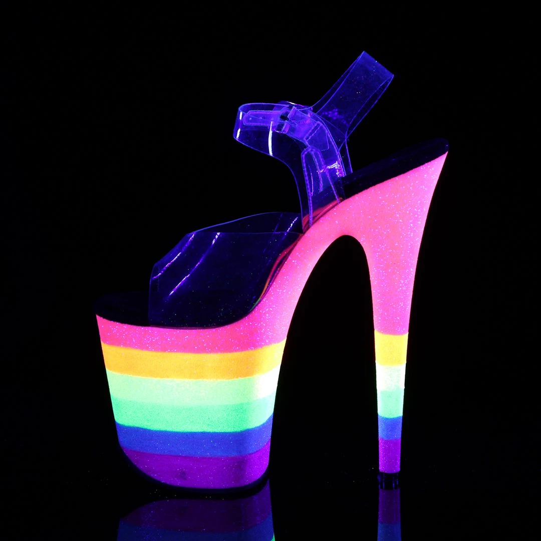 Pleaser Direct Flamingo 808UVRB Rainbow Glitter Platforms Glitter Shoes 3 Pleaser Direct Flamingo 808UVRB Rainbow Glitter Platforms Glitter Shoes