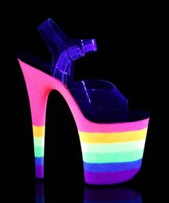 Pleaser Direct Flamingo 808UVRB Rainbow Glitter Platforms Glitter Shoes 9 Pleaser Direct Flamingo 808UVRB Rainbow Glitter Platforms Glitter Shoes