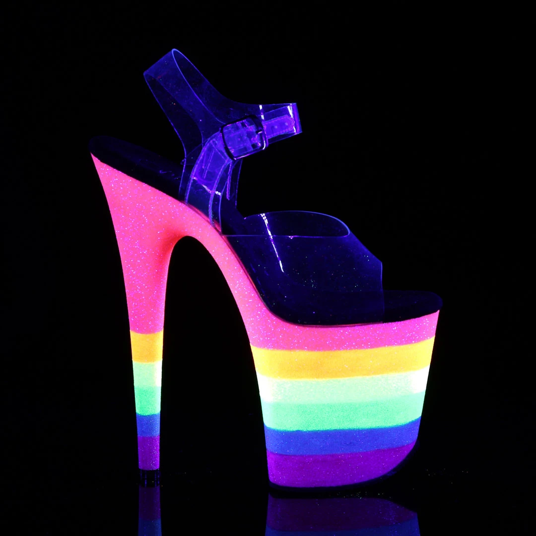 Pleaser Direct Flamingo 808UVRB Rainbow Glitter Platforms Glitter Shoes 5 Pleaser Direct Flamingo 808UVRB Rainbow Glitter Platforms Glitter Shoes