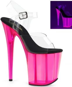 Pleaser Direct Flamingo 808UVT Pink Neon Matte Platforms