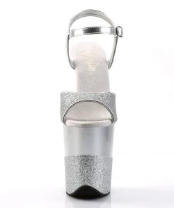 Pleaser Direct Flamingo 809-2G Silver Glitter Platforms Larger Size Shoes
